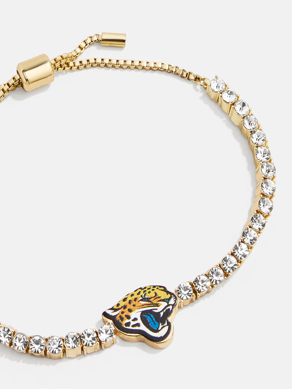 Jacksonville Jaguars NFL Gold Tennis Bracelet - Jacksonville Jaguars