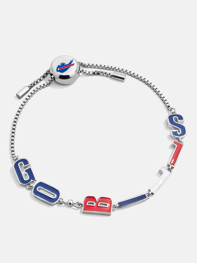 BaubleBar Buffalo Bills NFL Silver Slogan Bracelet - Buffalo Bills - NFL pull-tie bracelet