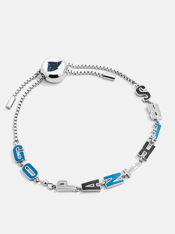 Carolina Panthers NFL Silver Slogan Bracelet - Carolina Panthers