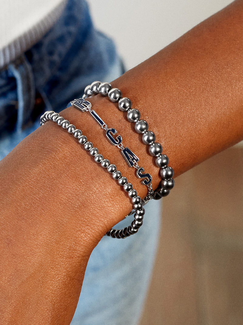 BaubleBar Dallas Cowboys NFL Silver Slogan Bracelet - Dallas Cowboys - NFL pull-tie bracelet