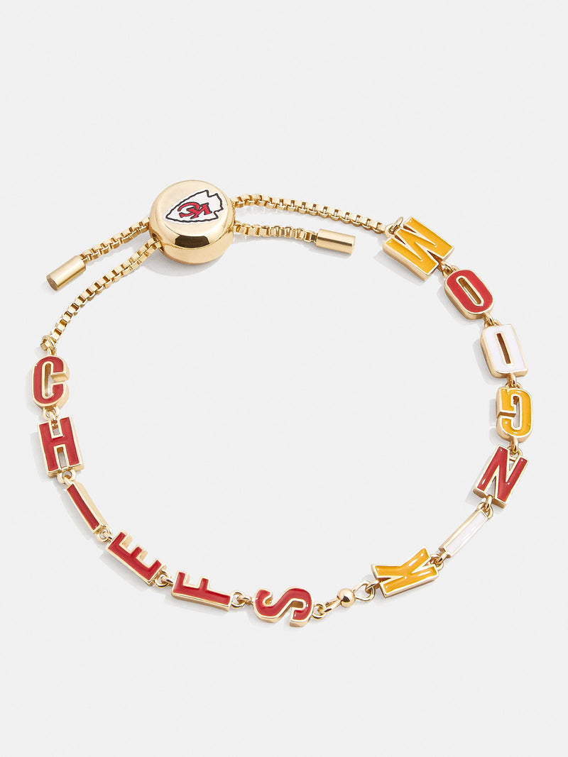 Baublebar Gold Kansas City Chiefs Slogan Pull-Tie Bracelet