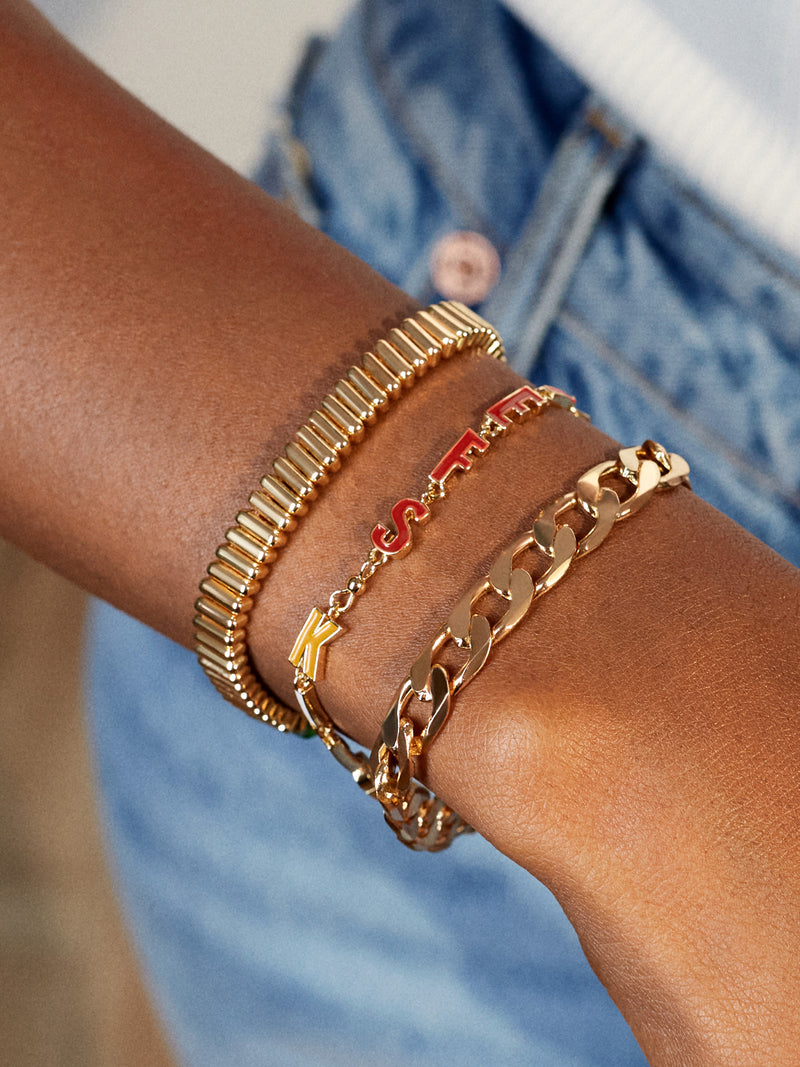 BaubleBar Kansas City Chiefs NFL Gold Slogan Bracelet - Kansas City Chiefs - NFL pull-tie bracelet