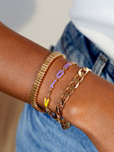 BaubleBar Minnesota Vikings NFL Gold Slogan Bracelet - Minnesota Vikings - Gold - NFL pull-tie bracelet