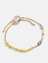 BaubleBar Pittsburgh Steelers NFL Gold Slogan Bracelet - Pittsburgh Steelers - 
    NFL bracelet
  
