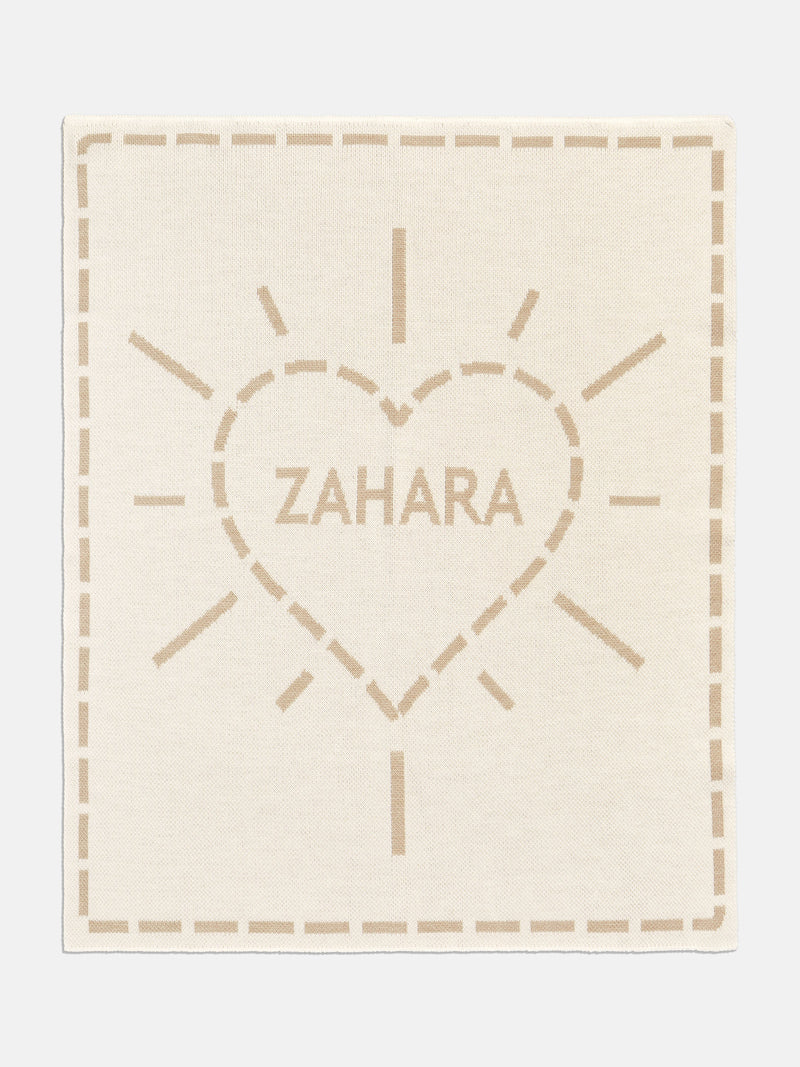 BaubleBar Wild At Heart Kids' Custom Blanket - Beige/Tan - Custom, machine washable blanket