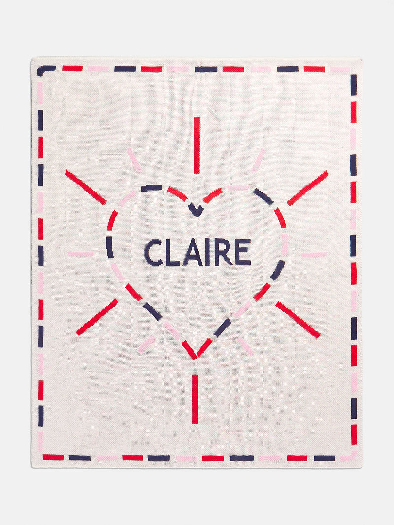 BaubleBar Wild At Heart Kids' Custom Blanket - Red/Blue/Pink - Custom, machine washable blanket