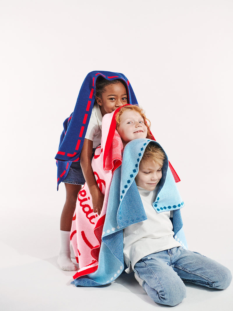 BaubleBar Baby Steps Kids' Custom Blanket - Light Blue/Navy - Get Gifting: Enjoy 20% Off​