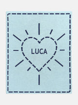 BaubleBar Wild At Heart Kids' Custom Blanket - Light Blue/Navy - Get Gifting: Enjoy 20% Off​