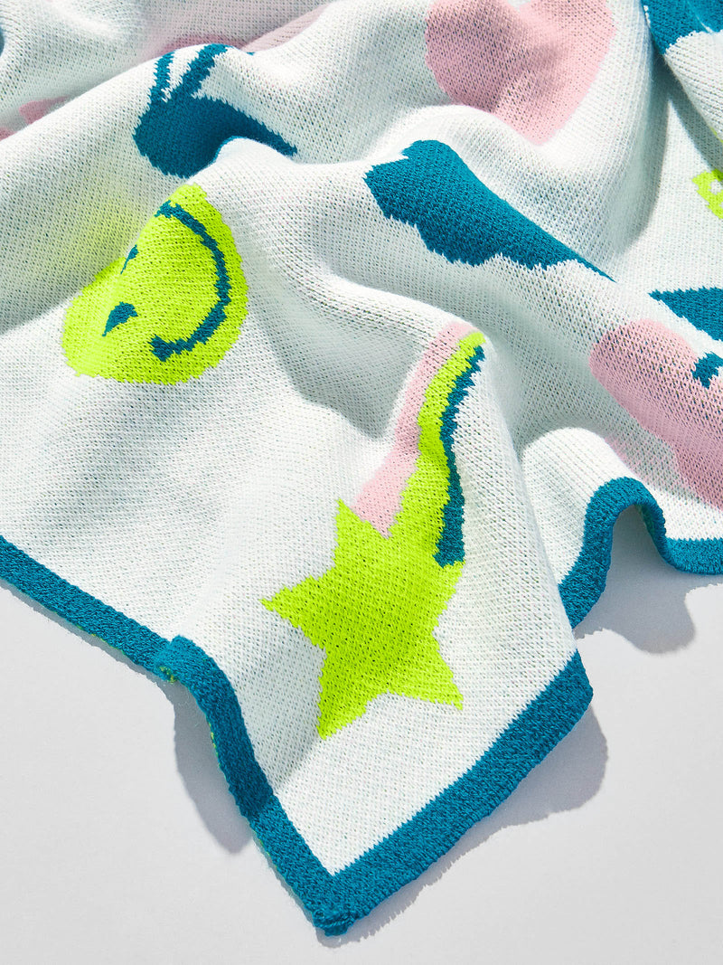 BaubleBar Happy Days Kids' Custom Blanket - Yellow/Pink/Blue - 
    Custom, machine washable blanket
  

