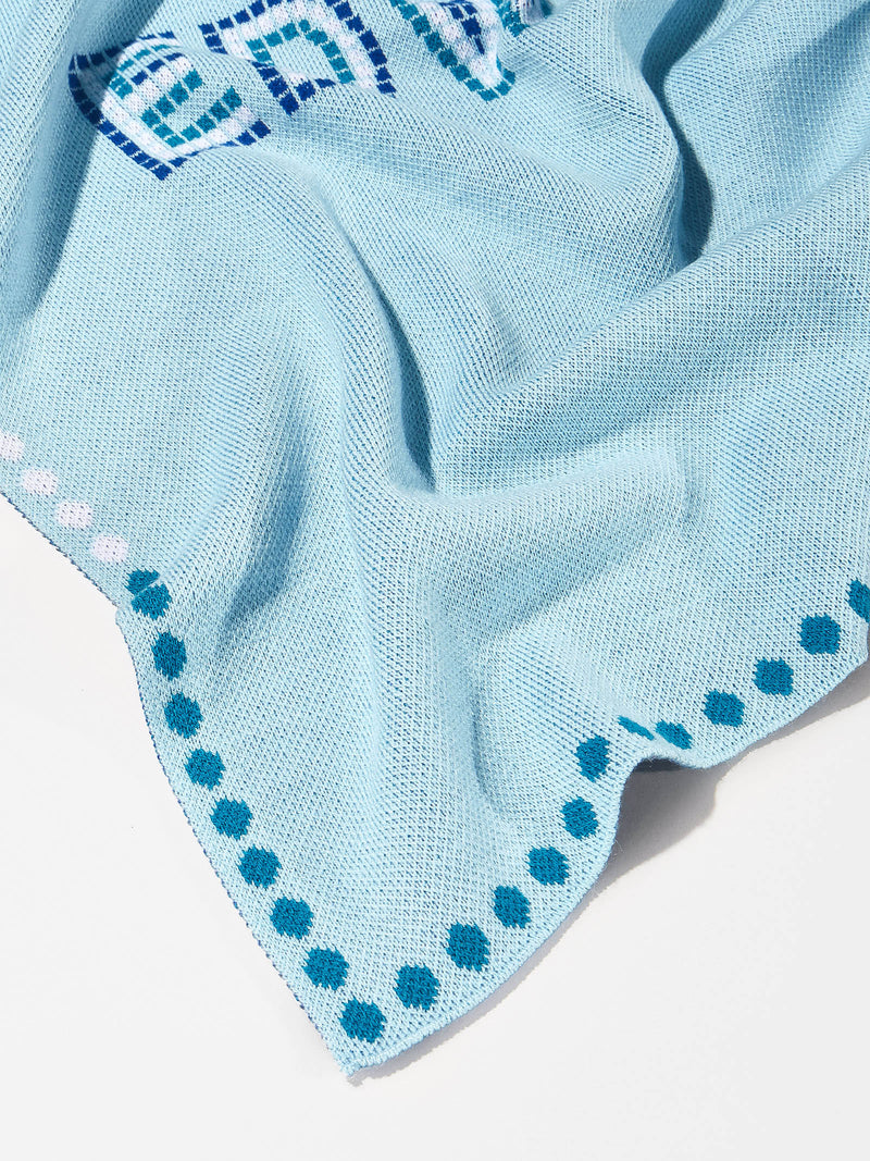 BaubleBar Baby Steps Kids' Custom Blanket - Light Blue/Navy - 
    Enjoy 20% off - This Week Only
  

