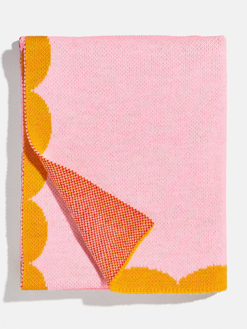 BaubleBar Subtly Scalloped Custom Blanket - Pink/Orange - 
    Custom, machine washable blanket
  
