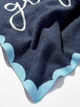 BaubleBar Subtly Scalloped Custom Blanket - Navy/Blue - 
    Custom, machine washable blanket
  
