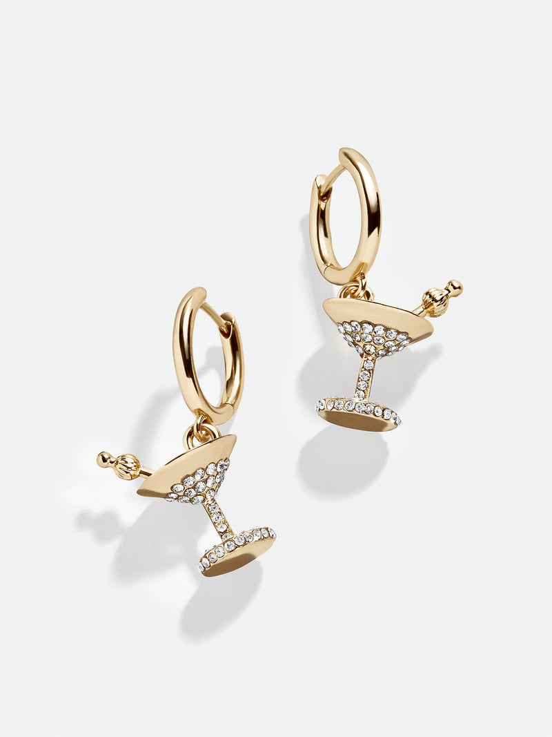 BaubleBar Down and Dirty Earrings - Clear/Gold - 
    Martini huggie earrings
  
