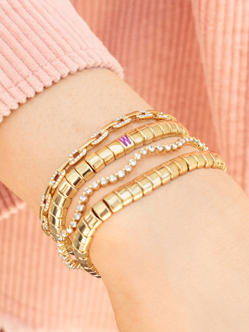 BaubleBar Hannah Initial Pisa Bracelet - Gold - 
    Gold beaded bracelet
  
