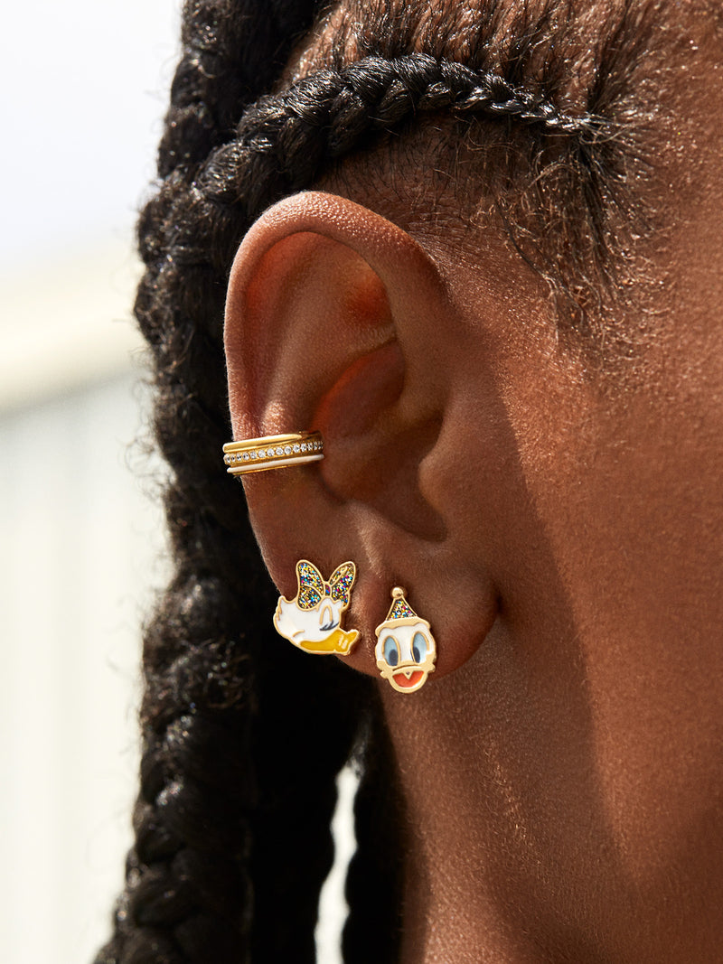 BaubleBar Disney Birthday Party Earring Set - Gold - Mickey Mouse, Minnie Mouse, Daisy Duck, and Donald Duck stud earrings