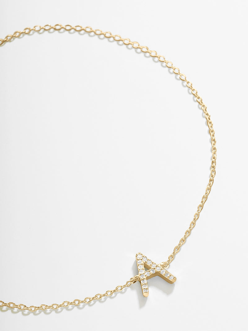 BaubleBar 14K Gold & Diamond Initial Bracelet - Gold/Pavé - Enjoy 20% off custom gifts