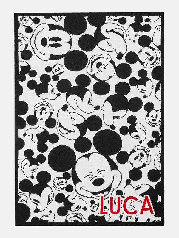 All Over Mickey Mouse Disney Blanket - Black/White