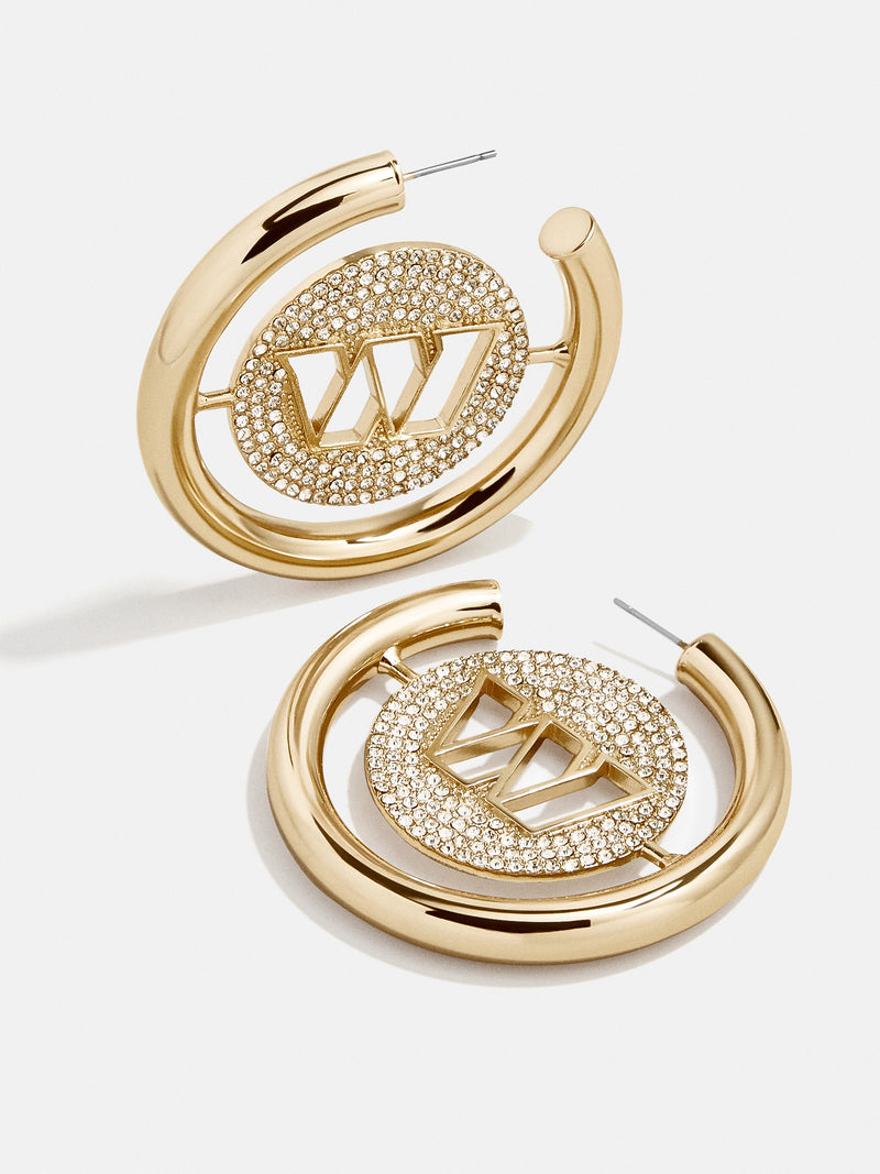 BaubleBar Washington Commanders NFL Logo Gold Hoop Earrings - Washington Commanders - 
    NFL hoop earrings
  
