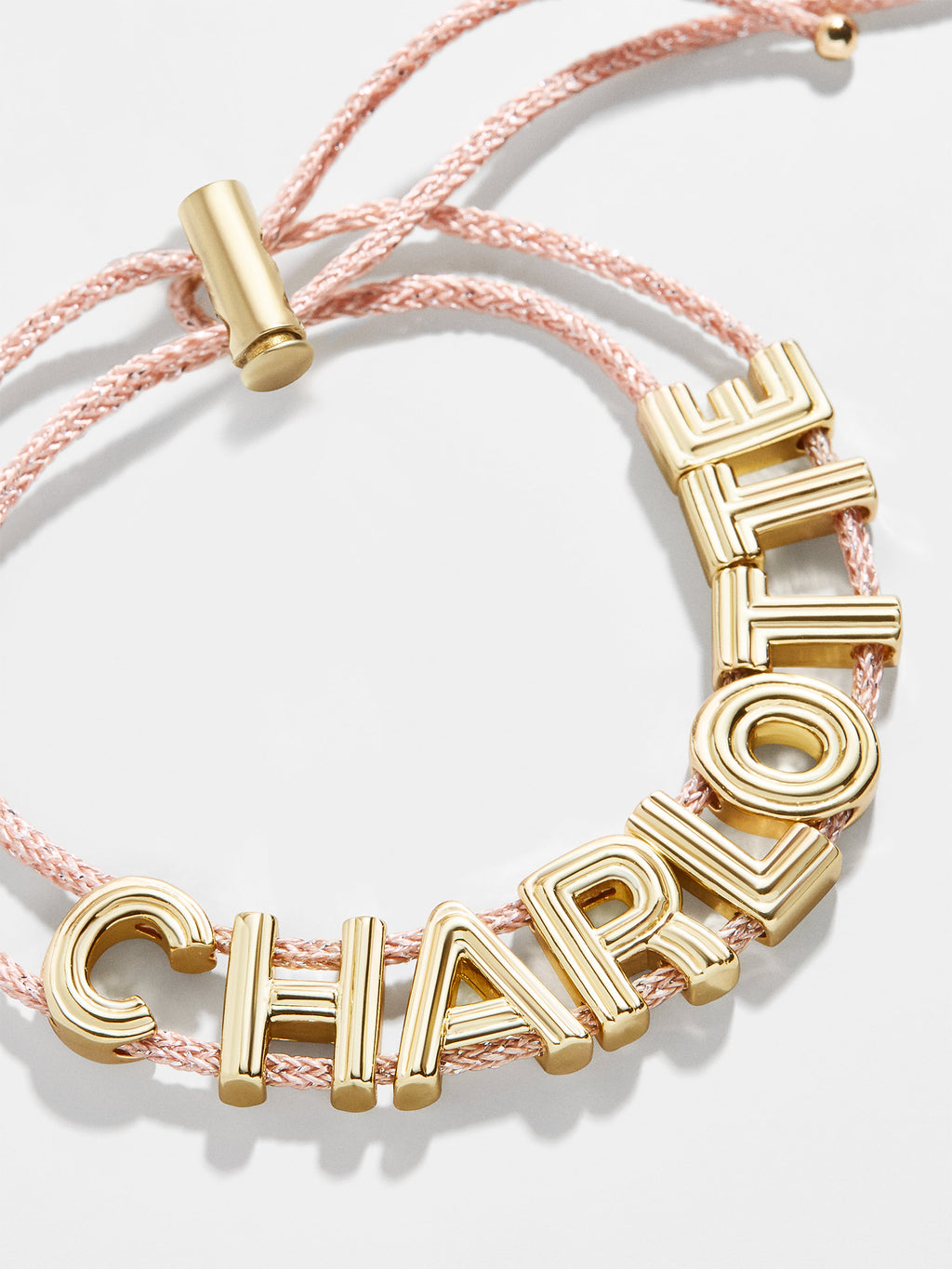 Custom Slider Bracelet Champagne Cord Customizable bracelet BaubleBar