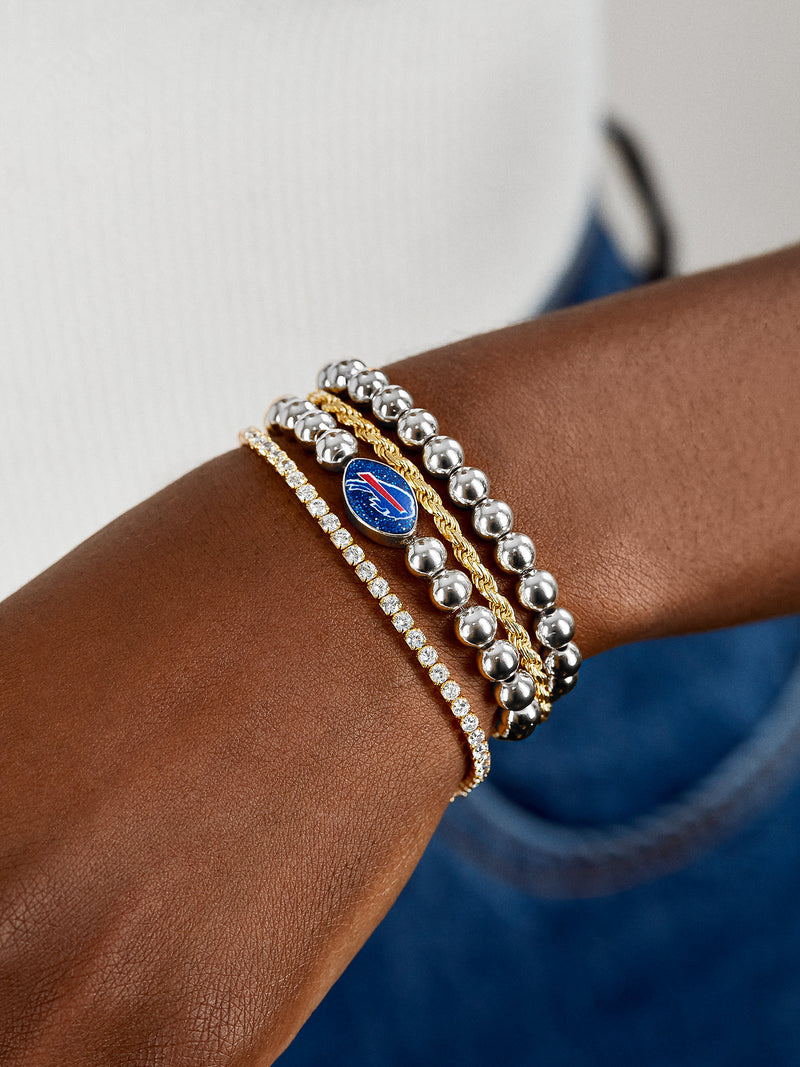 BaubleBar Buffalo Bills NFL Silver Pisa Bracelet - Buffalo Bills - NFL beaded stretch bracelet