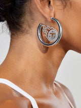 BaubleBar Tennessee Titans NFL Logo Silver Hoop Earrings - NFL hoop earrings