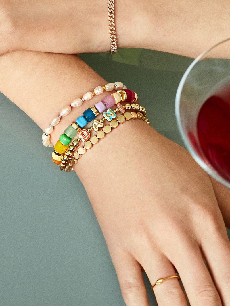 BaubleBar Emily Bracelet - White - 
    Pearl and multicolored bead bracelet
  
