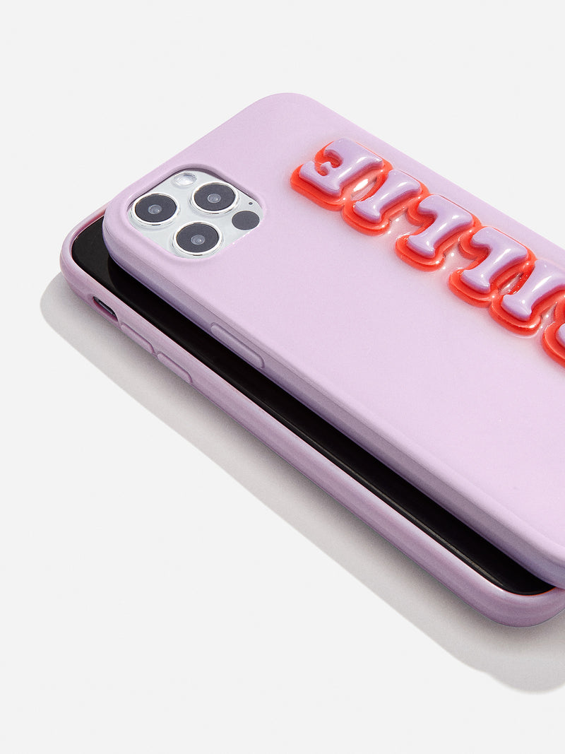 BaubleBar Retro Custom iPhone Case - Lavender/Red - Customizable phone case