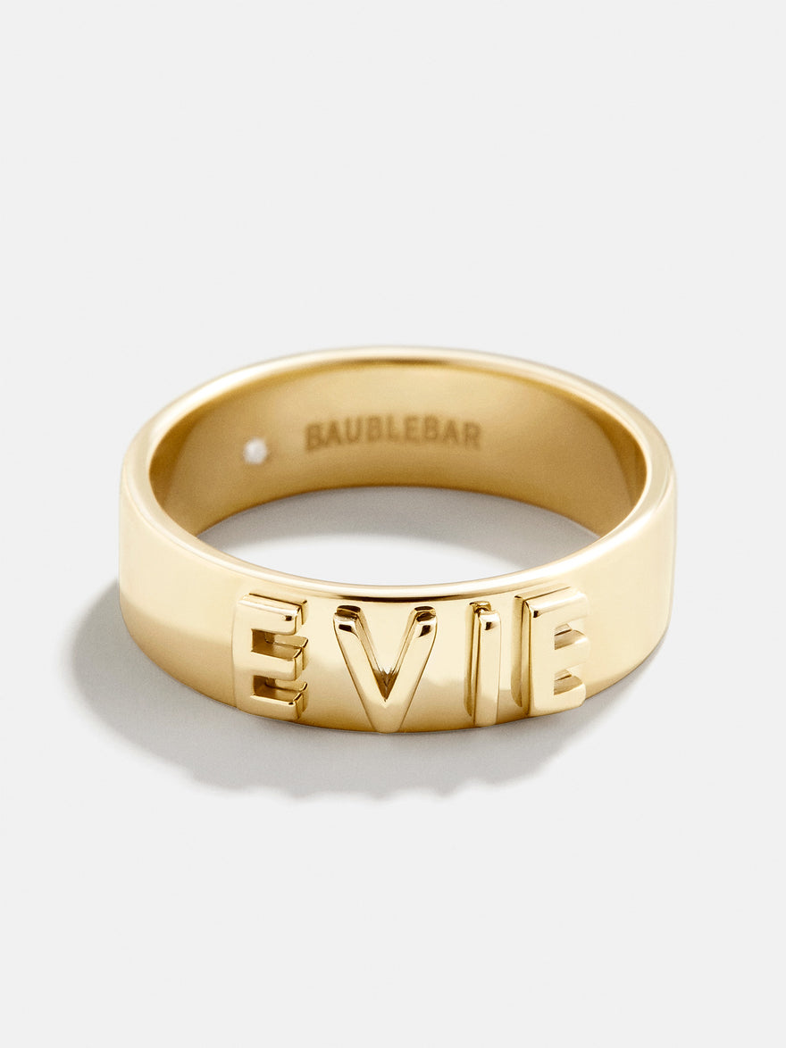 18K Gold Vermeil Custom Block Ring - 18K Gold Vermeil