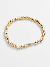 BaubleBar Initial Pisa Bracelet - Pavé Horizontal - Gold beaded stretch bracelet