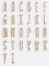 BaubleBar Initial Pisa Bracelet - Pavé Horizontal - Gold beaded stretch bracelet