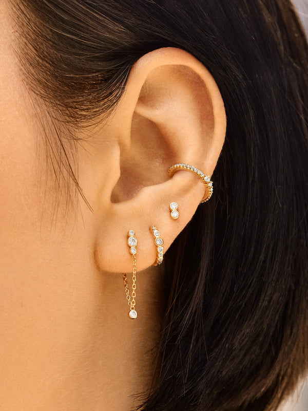 Lexi 18K Gold Earring Set - Clear/Gold