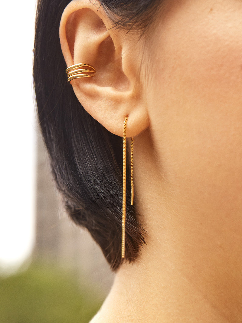 Upper Ear Cuff Two Band – Hoops By Hand