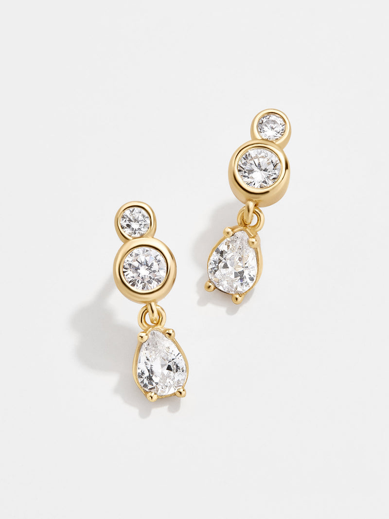 BaubleBar Gabrielle 18K Gold Earrings - Clear/Gold - Get Gifting: Enjoy 20% Off​