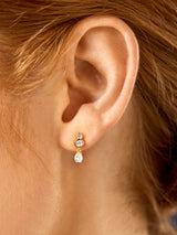 BaubleBar Gabrielle 18K Gold Earrings - Clear/Gold - Get Gifting: Enjoy 20% Off​