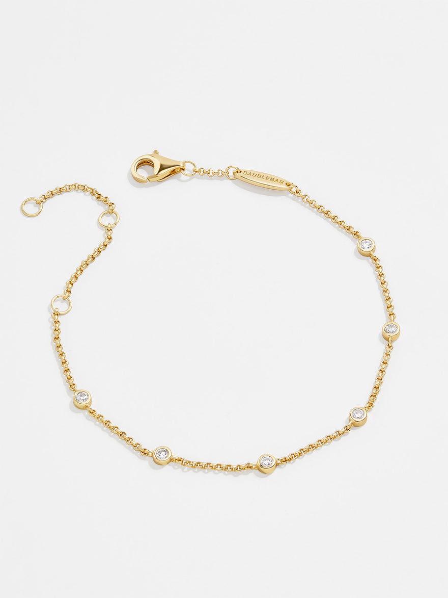 Yasmine 18K Gold Vermeil Birthstone Bracelet - Crystal