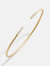 BaubleBar Rima 18K Gold Cuff Bracelet - Smooth Gold - 18K Gold Plated Sterling Silver, Cubic Zirconia stones