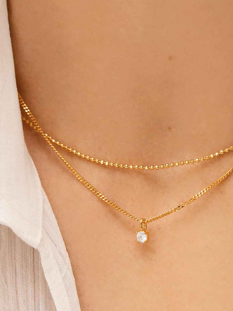 Victoria 18K Gold Necklace Gold 18K Gold Plated Sterling Silver Cubic Zirconia stones BaubleBar