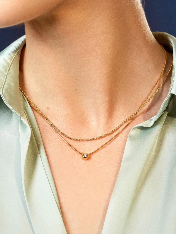 Celease 18K Gold Necklace - Clear/Gold