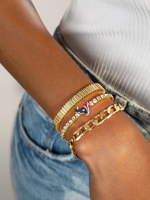 Houston Texans NFL Gold Tennis Bracelet - Houston Texans
