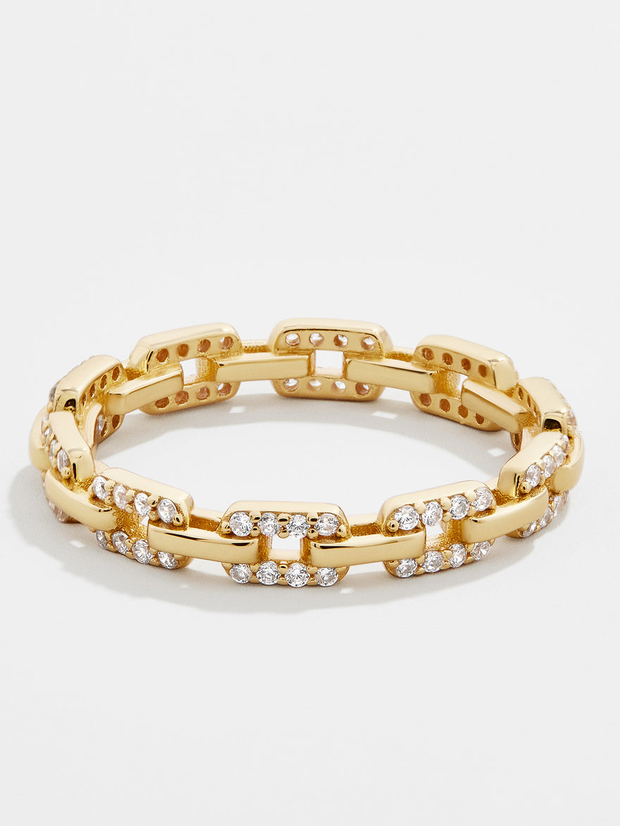 18K Gold Vermeil Pavé Hera Ring - Gold/Pavé
