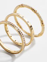 BaubleBar Maddie 18K Gold Ring Set - Gold/Pavé - 
    Enjoy 20% off - This Week Only
  
