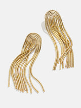 BaubleBar Amy Earrings - Gold chain fringe statement earrings