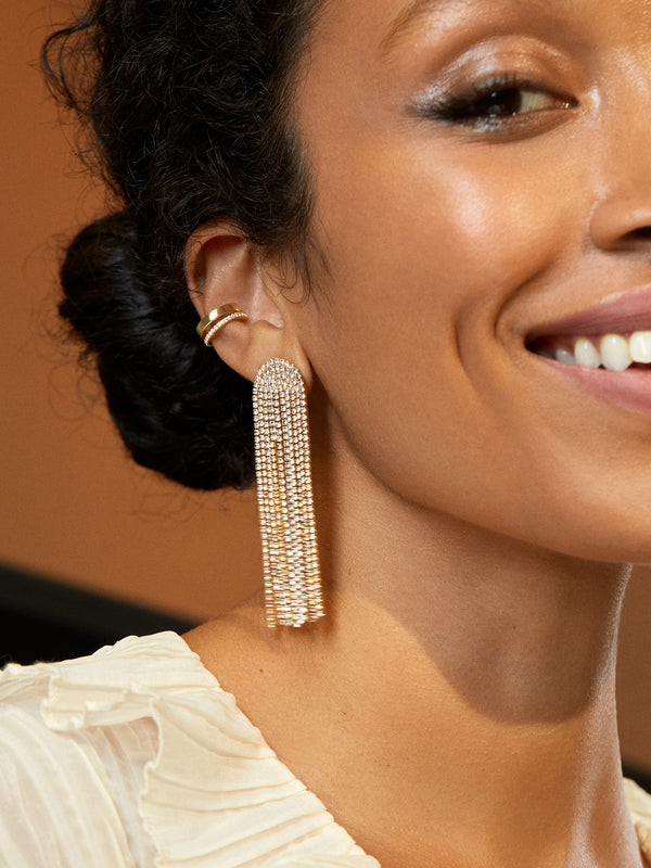 Alora Earrings - Clear/Gold