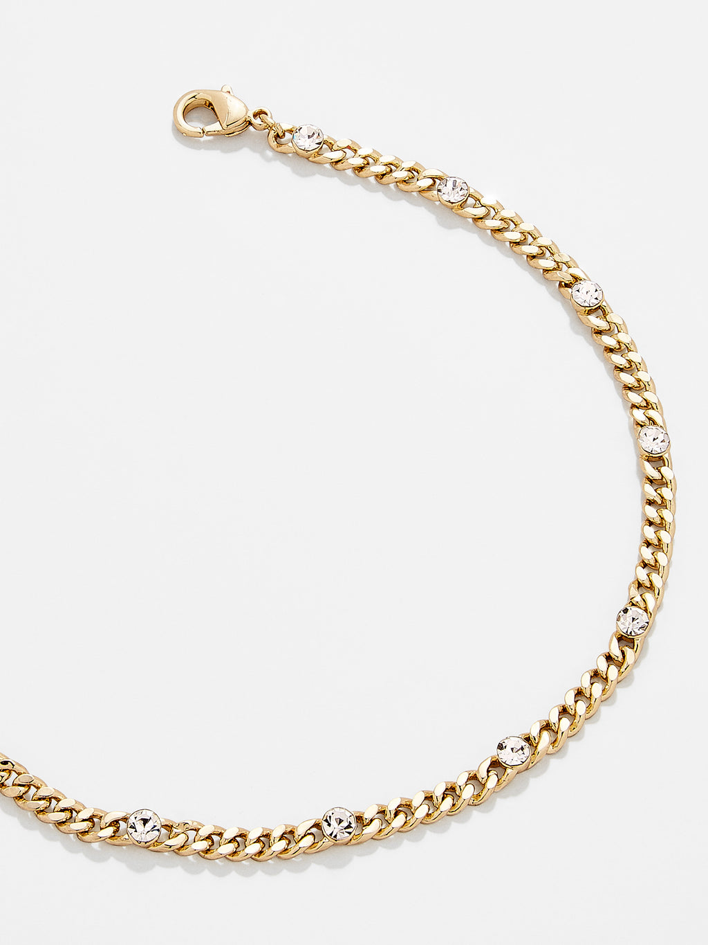 Cassandra Bracelet - Gold Plated Brass – Curb chain and crystal