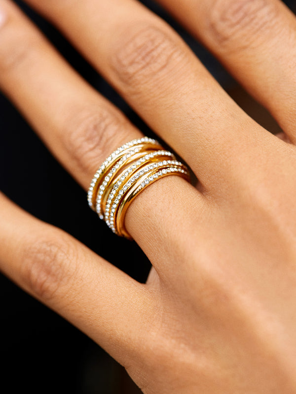 Jamila Ring - Clear/Gold