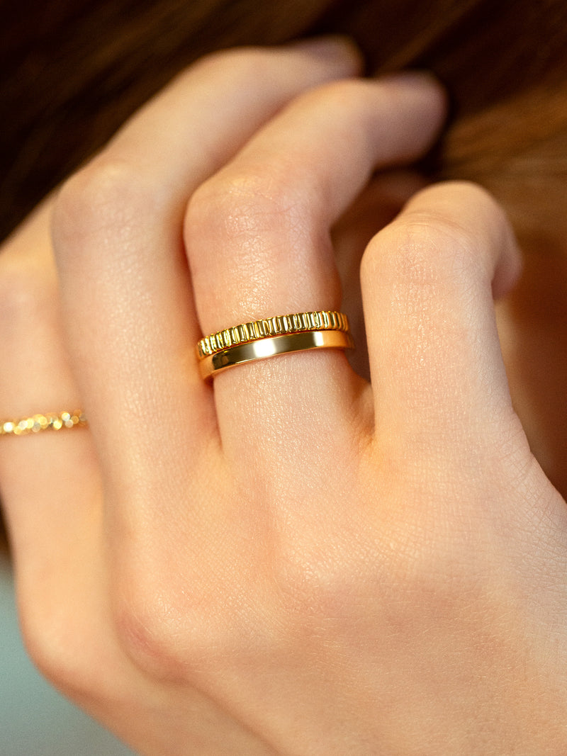 BaubleBar Daria Ring - Gold - 
    Gold band stacking ring
  
