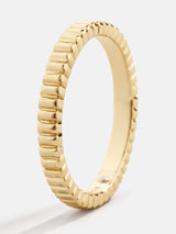 BaubleBar Penny Ring - Gold - 
    Gold pleated stacking ring
  
