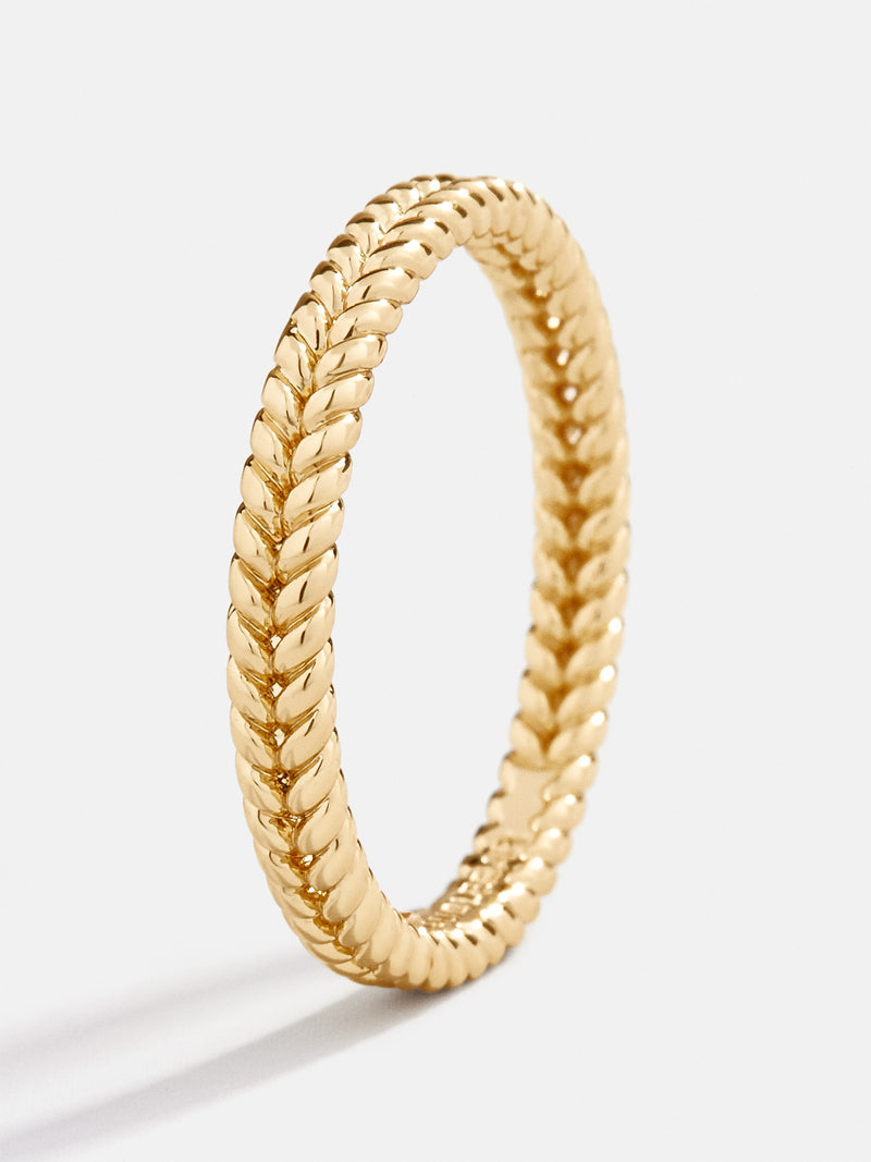 BaubleBar Nyla Ring - Gold - 
    Gold braided stacking ring
  
