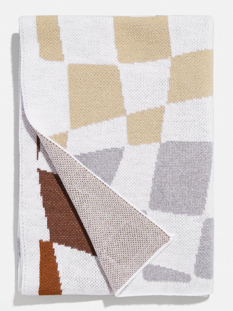 BaubleBar 3D Check Custom Blanket - Brown Ombre - Custom, machine washable blanket