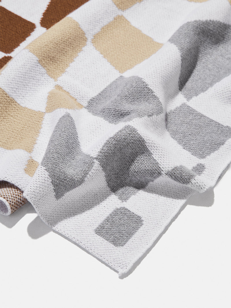 BaubleBar 3D Check Custom Blanket - Brown Ombre - Custom, machine washable blanket